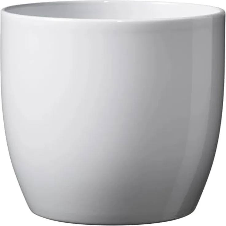 Testrut Blumentopf Basel weiß glänzend Ø 14 cm