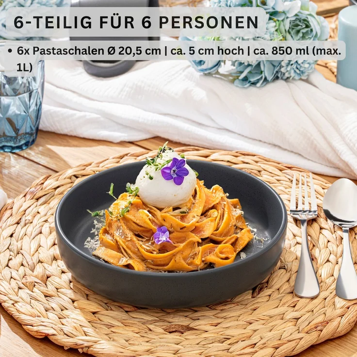 SÄNGER Steingut Pastaschalen Leeds Nightsky 6 teilig – Bild 2