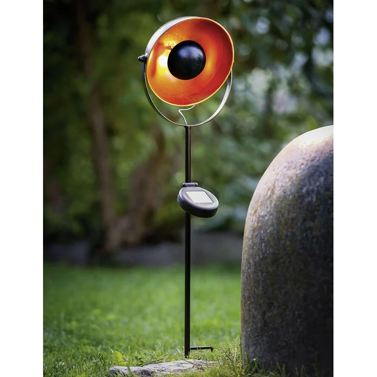 2er Set LED Solarleuchte, Erdspieß, Stahl, schwarz-orange, Höhe 61 cm – Bild 10