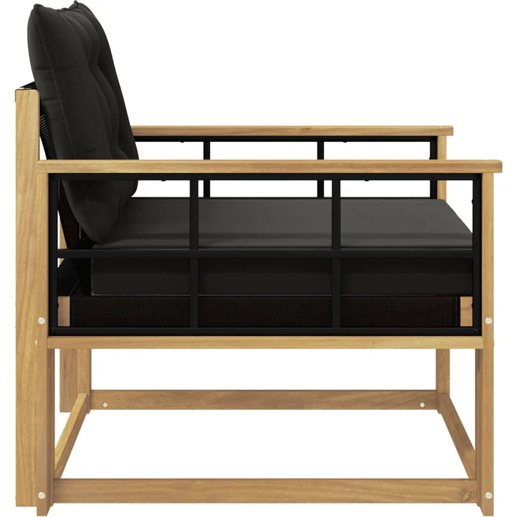 vidaXL Outdoor-Sofagarnitur Massives Akazienholz und Textilene Weiß 3439070 – Bild 6