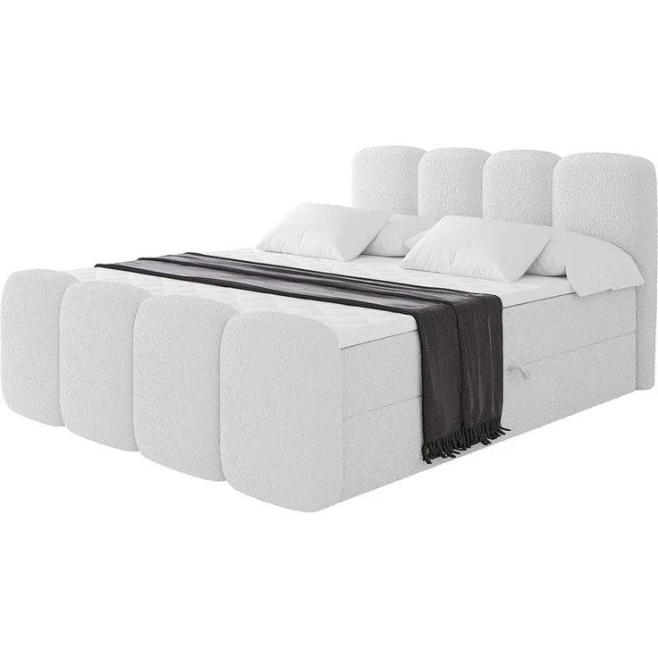 ALTDECOR Boxbett NINA-Z (Multipocket-Matratze H4, H3 Matratze Bonellfederung, Topper, Kopfteil), Doppelbett mit Fußteil – Bild 1