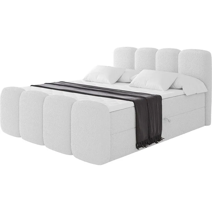 ALTDECOR Boxbett NINA-Z (Multipocket-Matratze H4, H3 Matratze Bonellfederung, Topper, Kopfteil), Doppelbett mit Fußteil