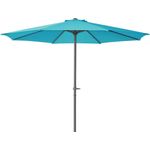 TrendLine Sonnenschirm Sofia petrol Ø 300 cm Blau Kurbelschirm Gartenschirm