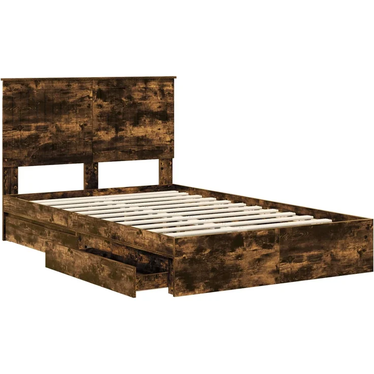 vidaXL Aufbewahrungsbett Geräucherte Eiche 120 x 190 cm Holzwerkstoff 3411233 – Bild 4