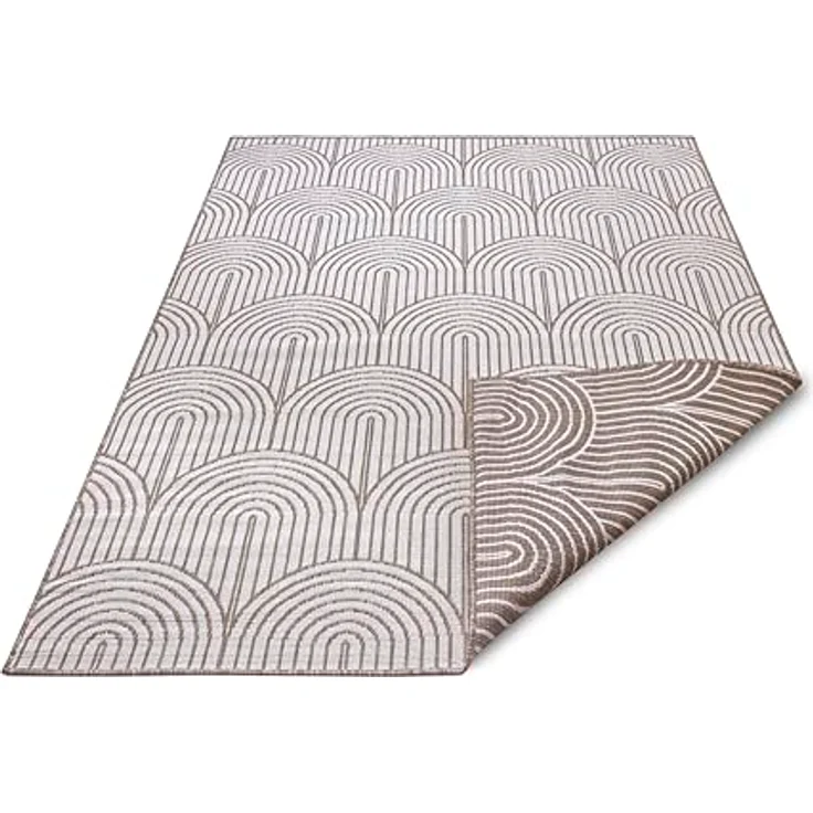 Hanse Home Pangli Outdoor Teppich Wetterfest – Wendeteppich Skandinavischer Boho Style Wasserfest Einfarbig Geometrisch 3D-Effekt für Garten, Balkon, Terrasse, Wohnzimmer – Linen, 240x330cm – Bild 9