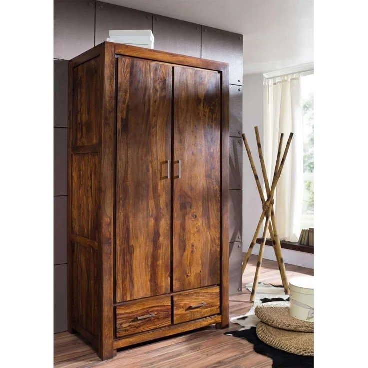 Garderobe Sheesham 100x61x200 braun lackiert METRO LIFE #117 – Bild 8