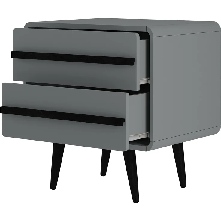 Nachtkommode >Oskar< in Grau - 51x54x39cm (BxHxT) – Bild 5