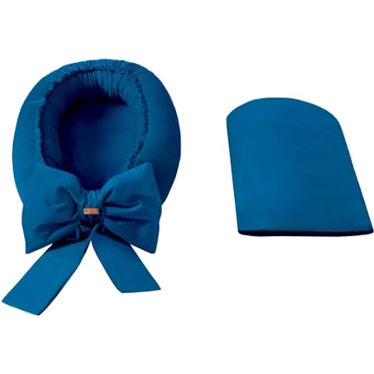 Kuschelnest Babynest Babynestchen Nestchen Reisebett Wickelauflage mit Schleife (Farbe: dunkelblau) – Bild 4