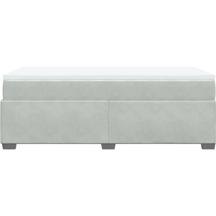 vidaXL Boxspringbett mit Matratze Hellgrau 90x190 cm Samt 3285251 – Bild 8