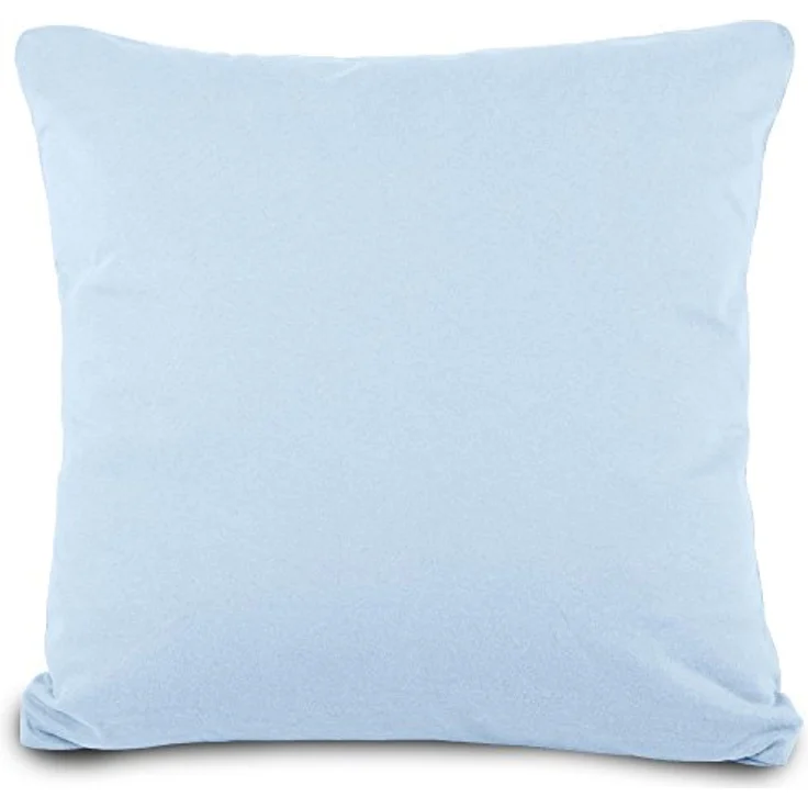 aqua-textil Classic Line Baumwoll Kissenbezug 2er-Set 80 x 80 cm Aqua blau Kissen Bezug Reißverschluss Jersey Kissenhülle – Bild 4