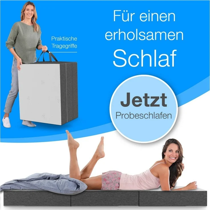 Klappmatratze mit 4 cm Visko, Bestschlaf, 200x90cm, 200x140cm, versch. Größen – Bild 3