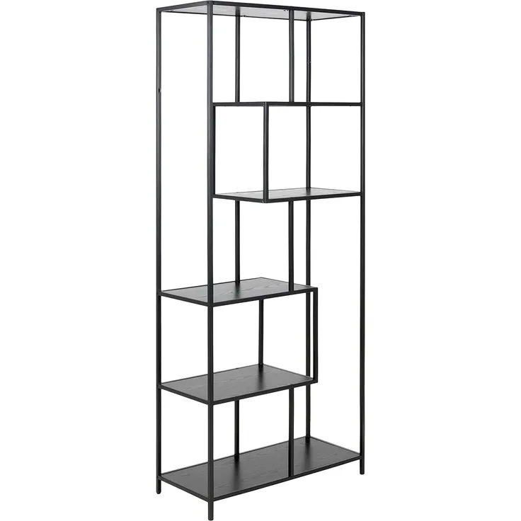 Bücherregal SEAFORD 6 Böden asymmetrisch Metall schwarz