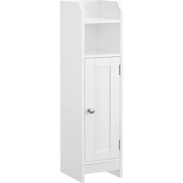 Vasagle Badschrank mit verstellbaren Ablagen, MDF weiß, 18 x 20 x 80 cm – Bild 1