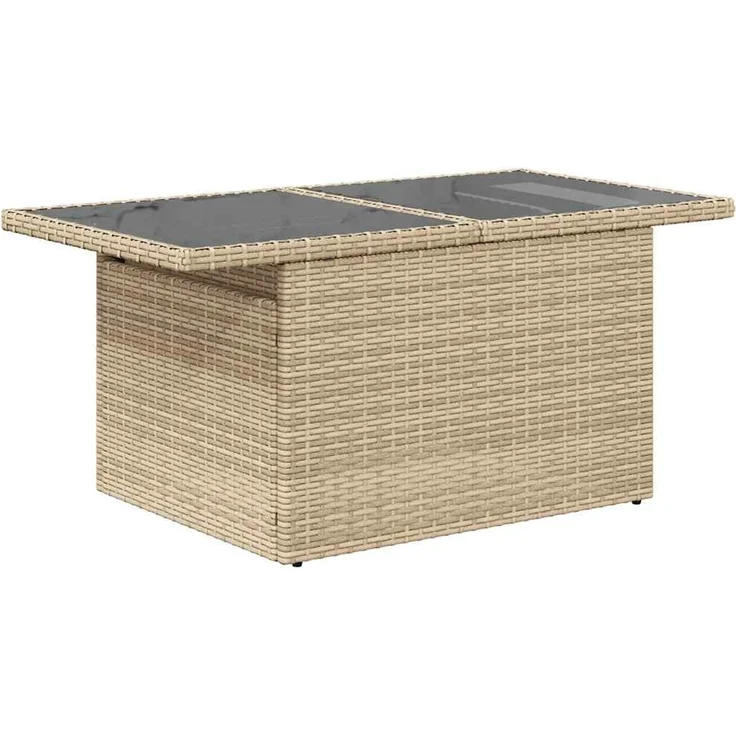 vidaXL 5-tlg. Garten-Sofagarnitur mit Kissen Beige Poly Rattan 3326149 – Bild 5
