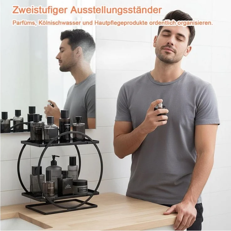TUWENA Make-Up Organizer Makeup Organizer, 2 Stöckiger Kosmetik Aufbewahrungskorb – Bild 1