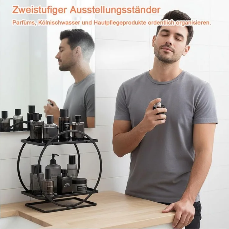 TUWENA Make-Up Organizer Makeup Organizer, 2 Stöckiger Kosmetik Aufbewahrungskorb
