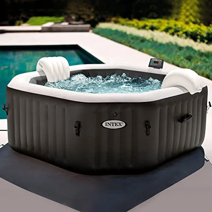 Intex Purespa Deluxe, Whirlpool mit 120 Luftblasendüsen, 795L Kapazität, octagonal, schwarz – Bild 5