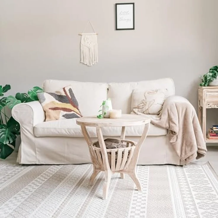 livasia Beistelltisch livasia Couchtisch rund aus Bali, Teakholz Ø 55cm / Höhe 55cm – Bild 6