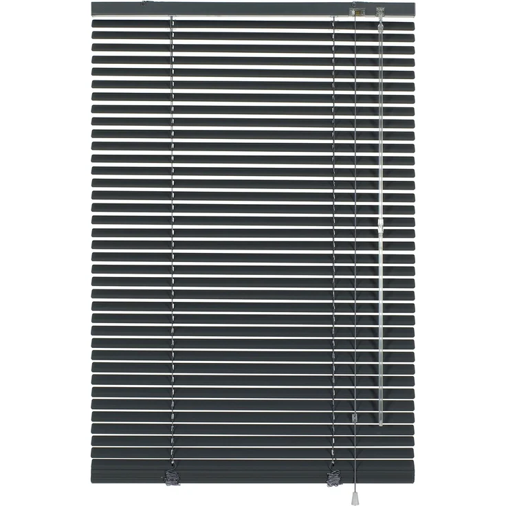Deco Company Alu-Jalousie ohne Bohren, Zum Klemmen, Inkl. Klemmträgern, Sichtschutz, Lichtschutz, Blendschutz, Aluminium-Jalousie, Schiefer, 90 x 130 cm