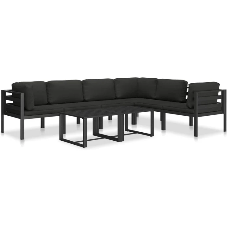 vidaXL Modular-Sofa-Eckteil 1 Stk. mit Kissen Aluminium Anthrazit 49239 – Bild 3