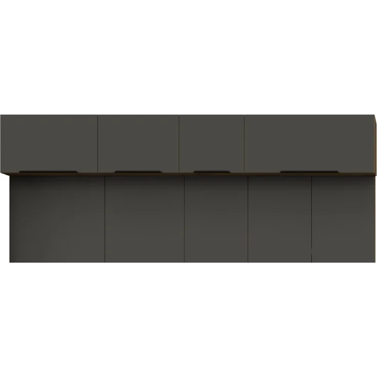 Küchen Aufsatzschrank 50 cm ARIA Graphite ultra matt + Schwarz matt, hochwertige Fronten mit Anti Fingerprint Beschichtung Küchenzeile Küchenblock – Bild 4