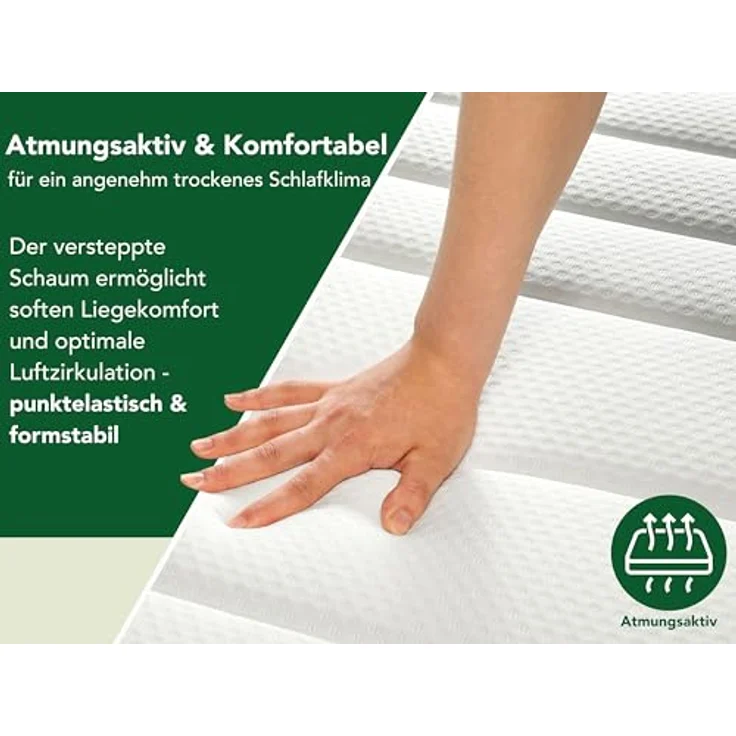 Dreamstar Topper, dünne Matratzenauflage zur Verbesserung des Schlafkomforts, 2 cm Kaltschaum, rutschfest, waschbar, für Matratzen und Boxspringbetten – Bild 6