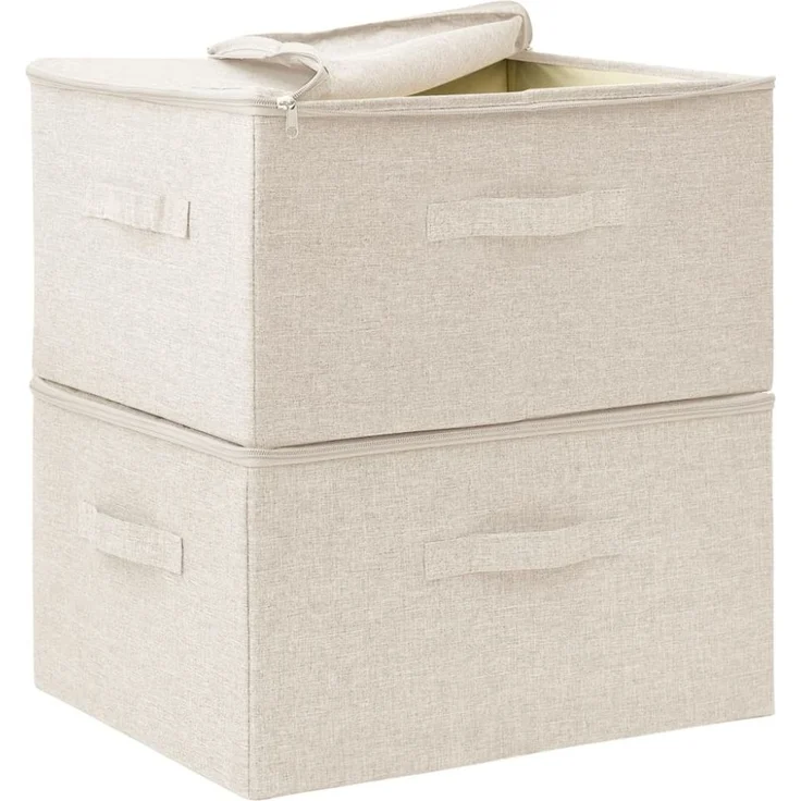 vidaXL Aufbewahrungsboxen 2 Stk. Stoff 43x34x23 cm Creme 332911 – Bild 11