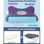 Esun Nackenstützkissen Kopfkissen, 2 in 1 Kissen mit Nackenrolle, Ergonomisches Memory Foam, Füllung: Kissenbezug besteht aus 18% Elasthan und 82% Nylon, Seitenschlafer, Bauchschlafer, Ruckenschlafer, Set, Kissen vom OEKO-TEX® und CertiPUR Getestet, fü...