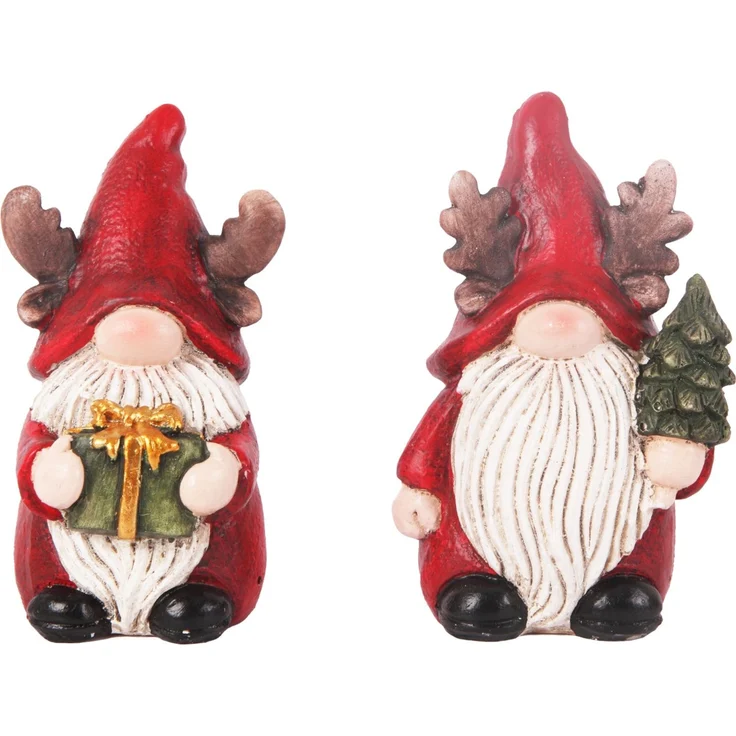 Dekofigur Zwerg Polyresin 15 cm rot weiß 2-fach sortiert
