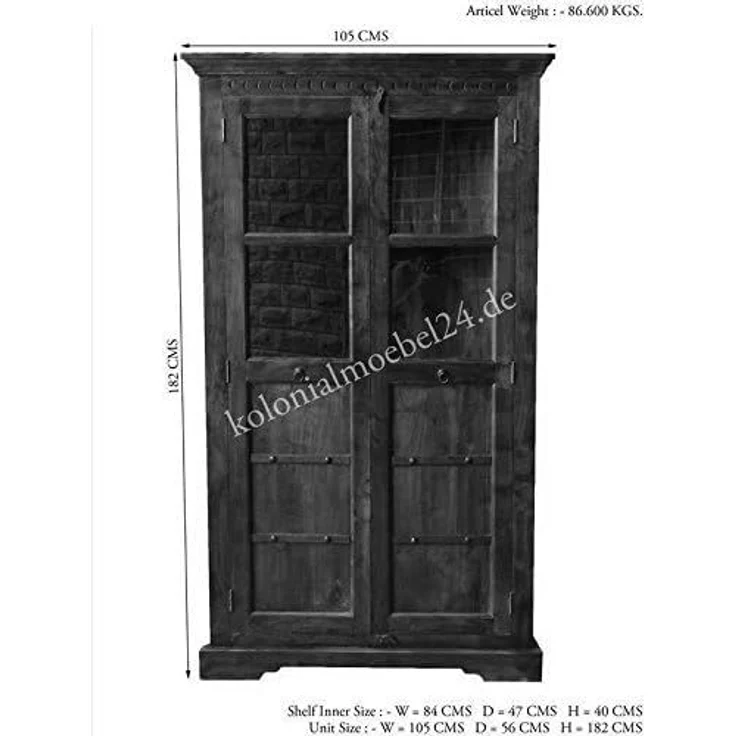 Eckschrank Akazie 108x57x183 nougat lackiert OXFORD #410 – Bild 7