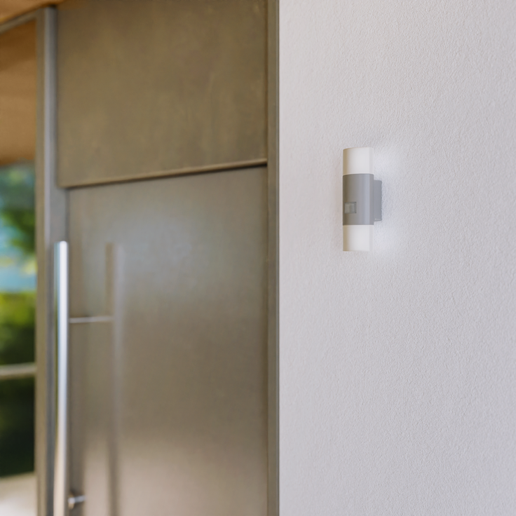 Steinel LED-Außenwandleuchte L 910 S silber, 180°-Infrarot-Bewegungsmelder, max. 12 m, 3000 K warmweiß, Up-/Downlight – Bild 3