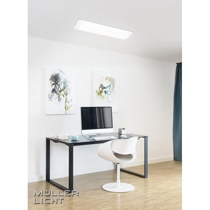 Müller-Licht Softlux Stilo Switch Tone, LED Bürodeckenleuchte 60cm, 25W, 2100lm, 3000K/4000K/6500K, Weiß, mit Memory-Funktion – Bild 3