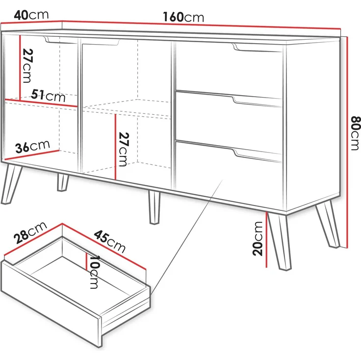 Kommode Nedila 2D3S (Farbe: Cashmere) – Bild 5