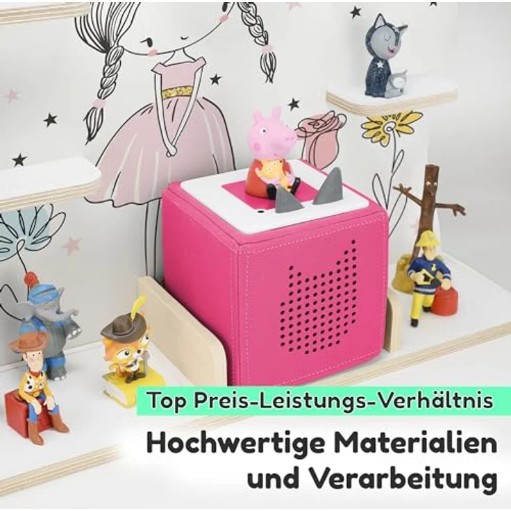 stadtecken Kinder Regal für Musikbox I Geeignet für die Toniebox und ca. 50 Tonies I Perfekte Aufbewahrung für Kinderzimmer I zum Aufstellen oder Aufhängen (Blumenprinzessin, Groß) – Bild 4