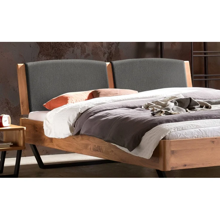 Hasena Massivholzbett Marola Wildeiche mit Kufen schwarz 200x220 cm, Fußhöhe 20 cm – Lounge – Bild 3