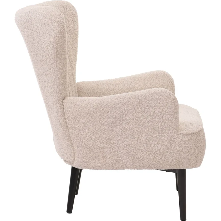 Lounge-Sessel HWC-K37, Cocktail-/Ohrensessel Polsterstuhl Retro Vintage Stoff Chenille (500g/m²) ~ creme-beige – Bild 5