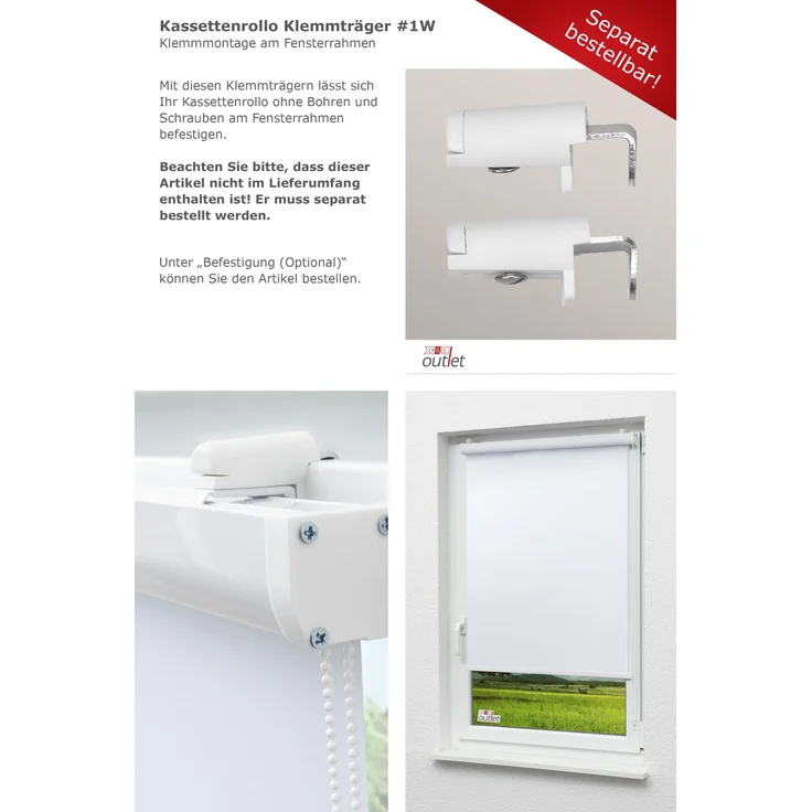 Lysel - Qualitätskassettenrollo Abdunkelung weiß, (B x H) 55cm x 175cm in weiß – Bild 8