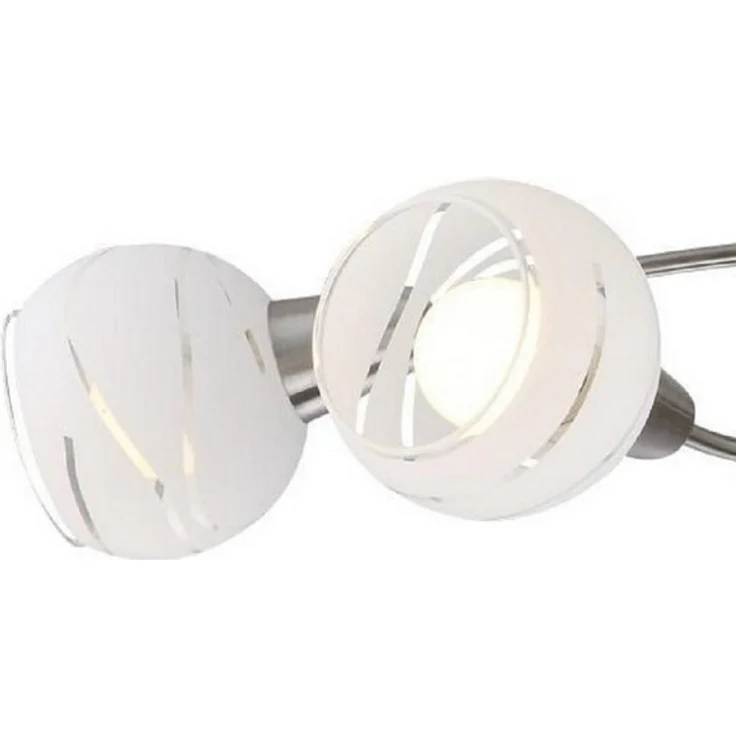 TRANGO LED Deckenleuchte, Dimmfunktion, 4-flammig 1001-42SD Deckenleuchte OLIVIA inkl. 4x 3-Stufen dimmbar LED Leuchtmittel 3000K warmweiß I Deckenlampe in Edelstahl-Optik mit Design Gläsern, Deckenstrahler, Wohnzimmer Lampe, Spots – Bild 4