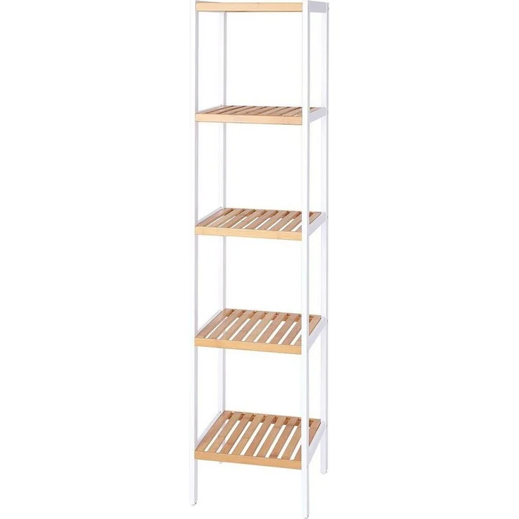 dibea Regal Regal aus Bambus, Badezimmerregal, Wohnzimmerregal, Küchenregal, mit 5 Ablageflächen, 33 x 33 x 146 cm – Bild 1