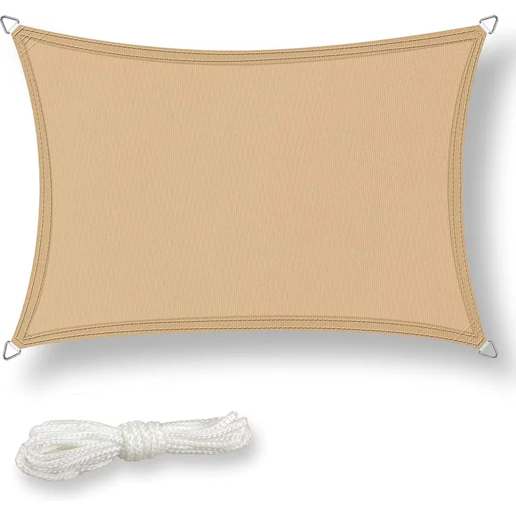 Sonnensegel aus 100% Polyester sand, 3x5 m, Rechteck