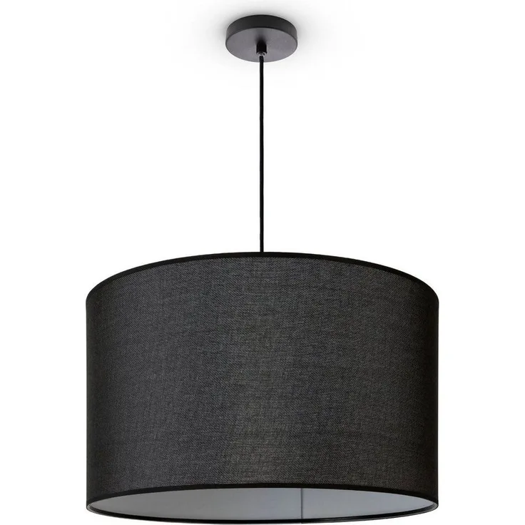 Paco Home Pendelleuchte HUGO CANVAS UNI COLOR, ohne Leuchtmittel, Wohnzimmer Stoff Lampenschirm Skandinavisch Uni Pendelleuchte Modern