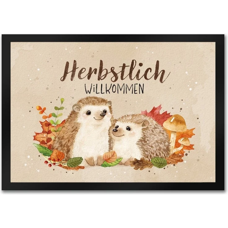 speecheese Fußmatte Igel Paar Fußmatte in 35x50 cm mit Spruch Herbstlich Willkommen – Bild 5
