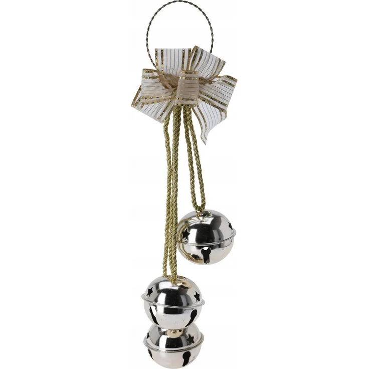 Home Styling Collection Weihnachtlicher Türschmuck - Schleife auf Kreis 3 Glocken