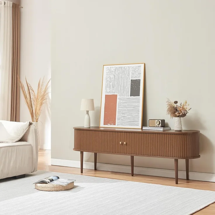 Fernsehschrank Mapia 166x40x55 cm Walnussoptik [en. casa]