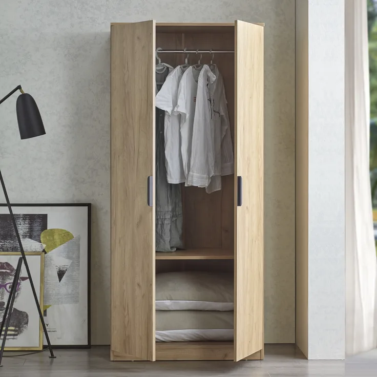 Kleiderschrank Eiselfing 176x80x52 cm 1 Fach Eicheoptik [en. casa]