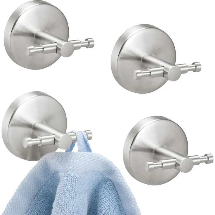 bremermann Wandhaken Bad-Serie PIAZZA - 4er Set, aus Edelstahl matt, (4-St)