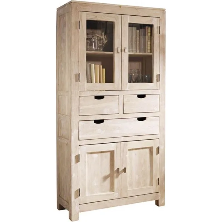 Schrank Akazie 90x40x180 white stone getüncht NATURE WHITE #61