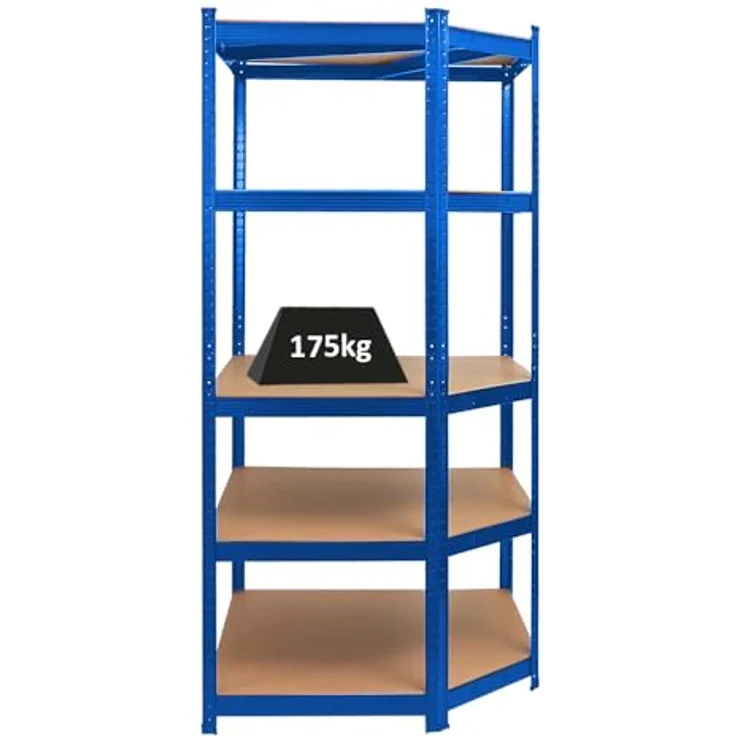 PROREGAL Eckregal Ragnar 1x: 180 x 90 x 60 cm Blau Fachlast 175kg, Kellerregal, Steckregal, Garagenregal, Lagerregal – Bild 5