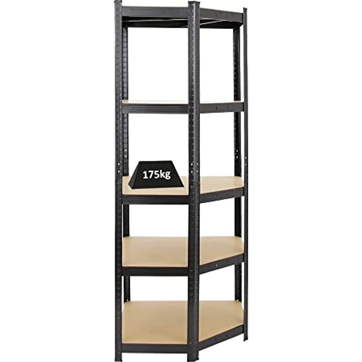 PROREGAL Eckregal Ragnar 1x: 180 x 70 x 40 cm Grau Fachlast 175kg, Kellerregal, Steckregal, Garagenregal, Lagerregal – Bild 5