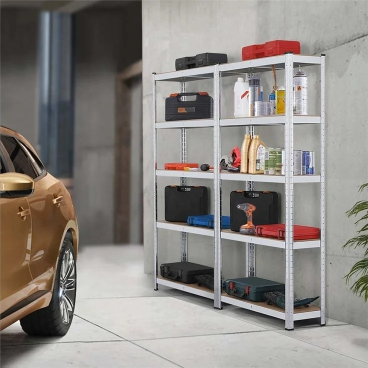 Yaheetech Schwerlastregal Lagerregal 5 Böden, Kellerregal Standregal Max. Belastbarkeit : 875kg – Bild 2